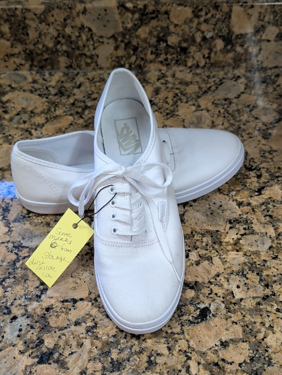 Vans Shoes - Vans White Low-Top Canvas Sneakers
